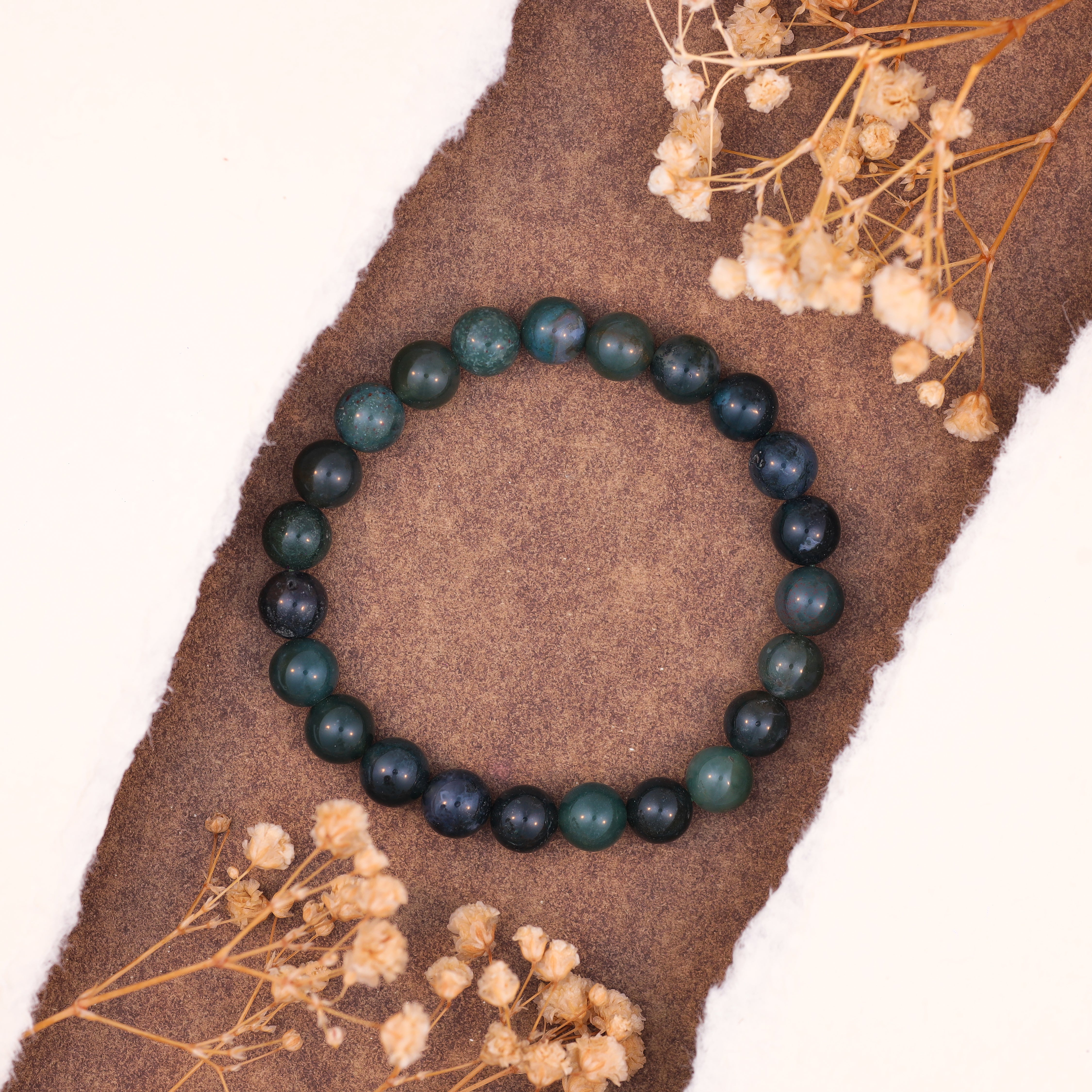 Moss Agate Stone Bracelet