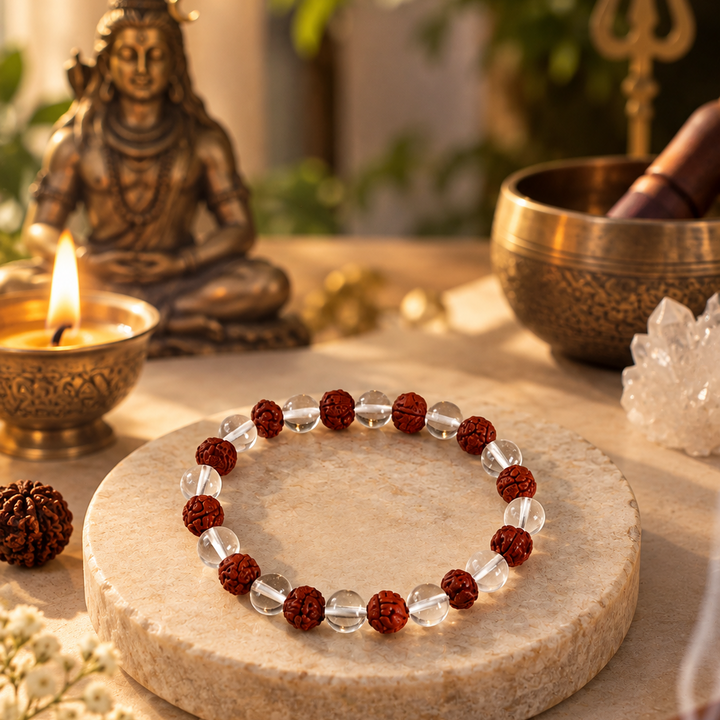 Rudraksha Crystal  Bracelet